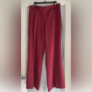 Zara Women's Wide Leg Pants in Red Vine Color